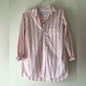 Frank & Eileen Joedy Pink Wide Striped Women’s Shirt SZ S NWT